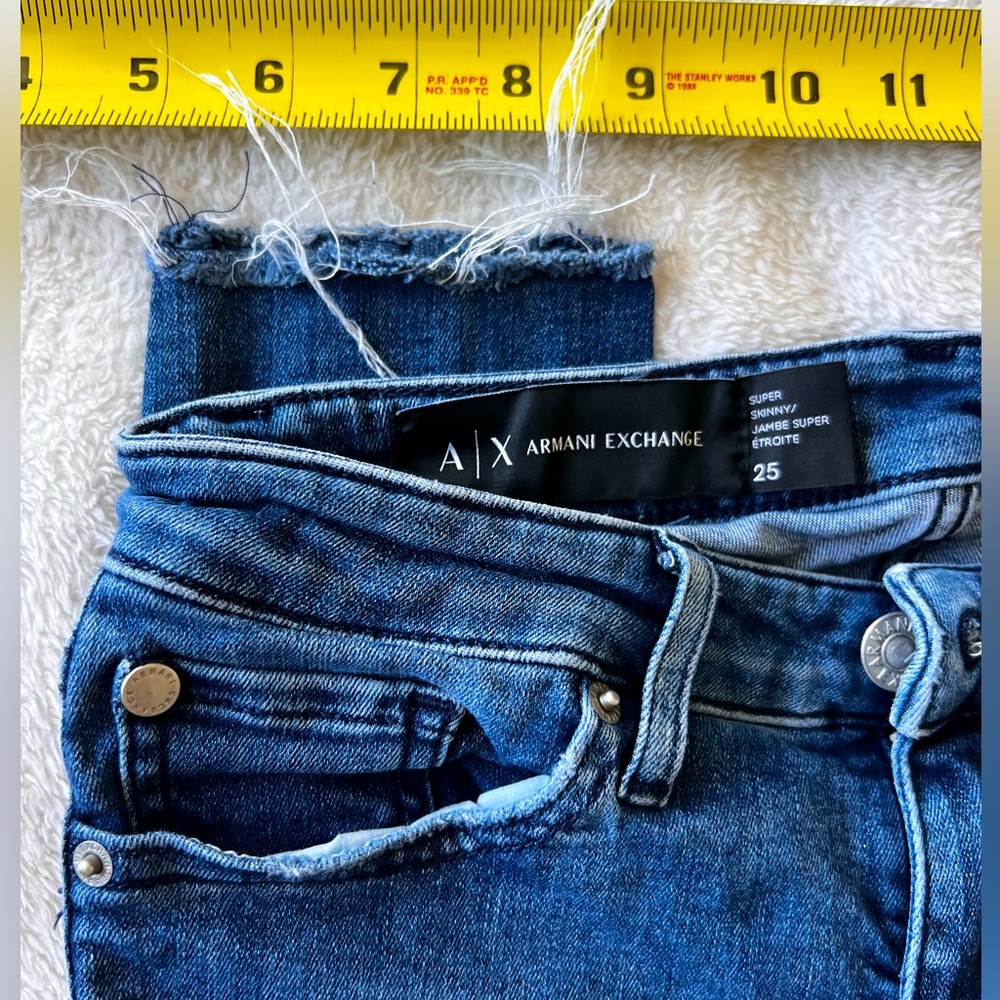 Armani Exchange super skinny blue jeans